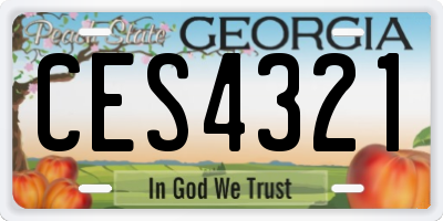 GA license plate CES4321