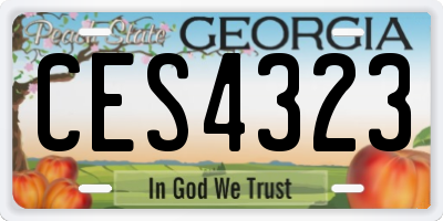 GA license plate CES4323