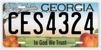 GA license plate CES4324