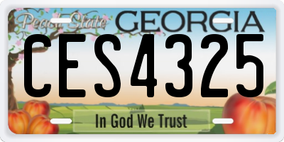 GA license plate CES4325