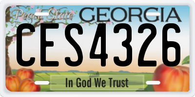 GA license plate CES4326