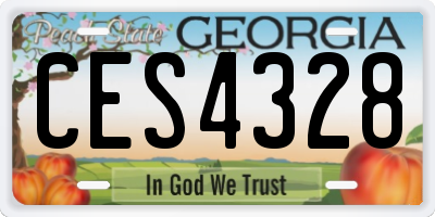 GA license plate CES4328