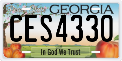 GA license plate CES4330