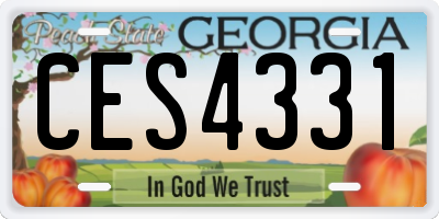 GA license plate CES4331