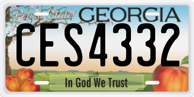 GA license plate CES4332