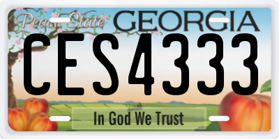 GA license plate CES4333