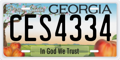 GA license plate CES4334