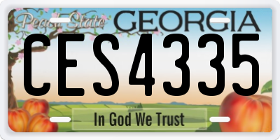 GA license plate CES4335