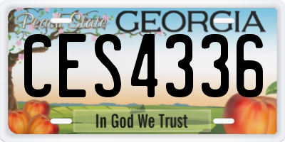 GA license plate CES4336