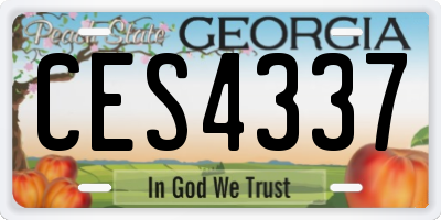 GA license plate CES4337