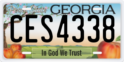 GA license plate CES4338