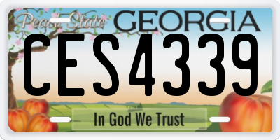 GA license plate CES4339