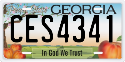 GA license plate CES4341