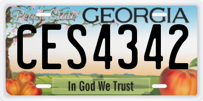GA license plate CES4342