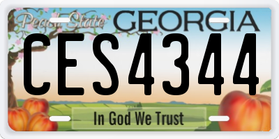 GA license plate CES4344