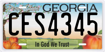 GA license plate CES4345