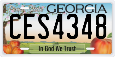 GA license plate CES4348