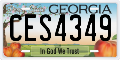 GA license plate CES4349
