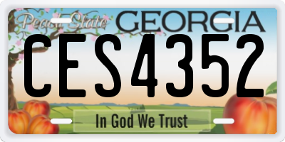 GA license plate CES4352