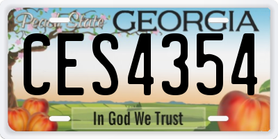 GA license plate CES4354
