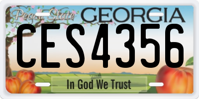 GA license plate CES4356