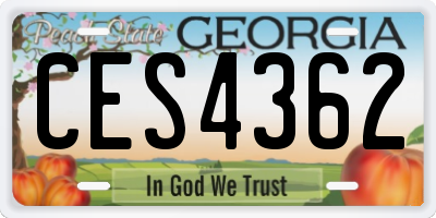 GA license plate CES4362