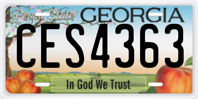 GA license plate CES4363