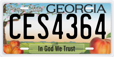 GA license plate CES4364