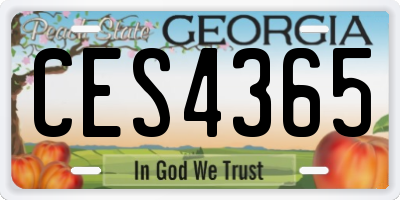 GA license plate CES4365