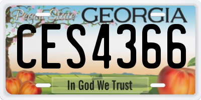 GA license plate CES4366