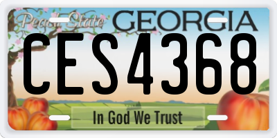 GA license plate CES4368