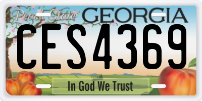 GA license plate CES4369