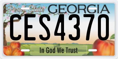 GA license plate CES4370