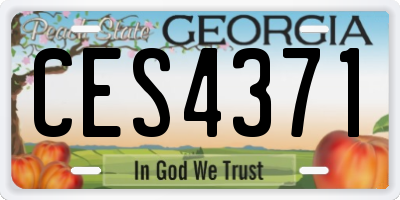 GA license plate CES4371