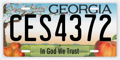 GA license plate CES4372