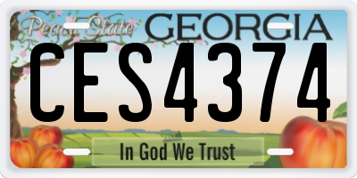 GA license plate CES4374