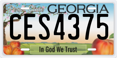 GA license plate CES4375