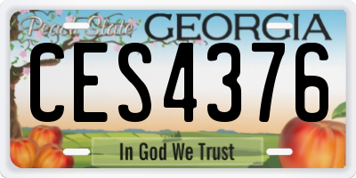 GA license plate CES4376