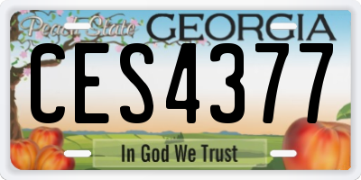 GA license plate CES4377
