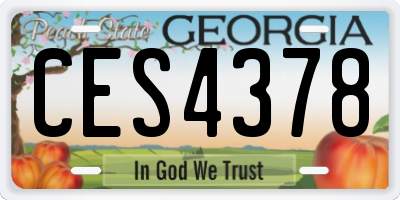 GA license plate CES4378