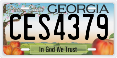 GA license plate CES4379