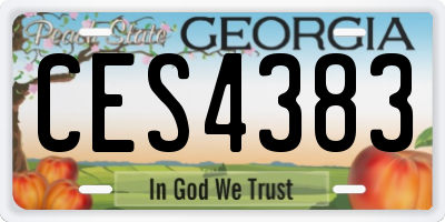 GA license plate CES4383