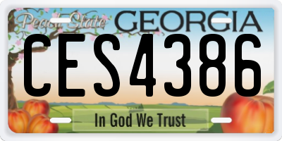 GA license plate CES4386