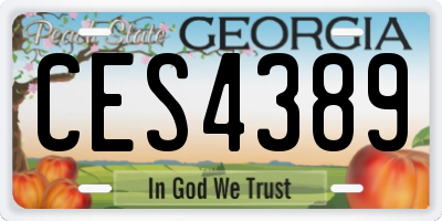 GA license plate CES4389