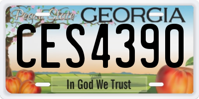 GA license plate CES4390