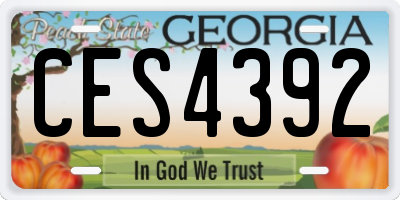 GA license plate CES4392