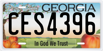 GA license plate CES4396