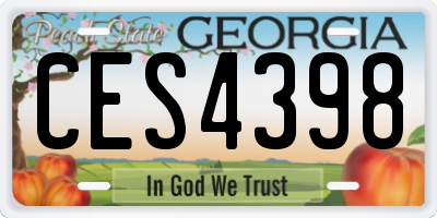 GA license plate CES4398