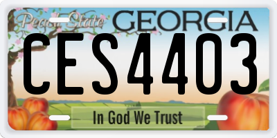GA license plate CES4403