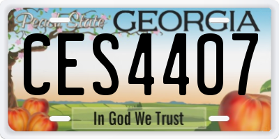 GA license plate CES4407